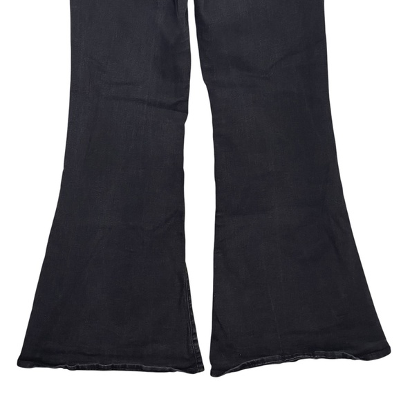 American Eagle Festival Flare Jeans Sz 10 Black High Rise Stretch Denim Western - Picture 8 of 10